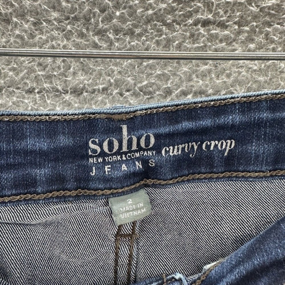 Soho Jeans Women's 2 Blue Denim Curvy Crop Jeans Size 2 - Picture 6 of 15